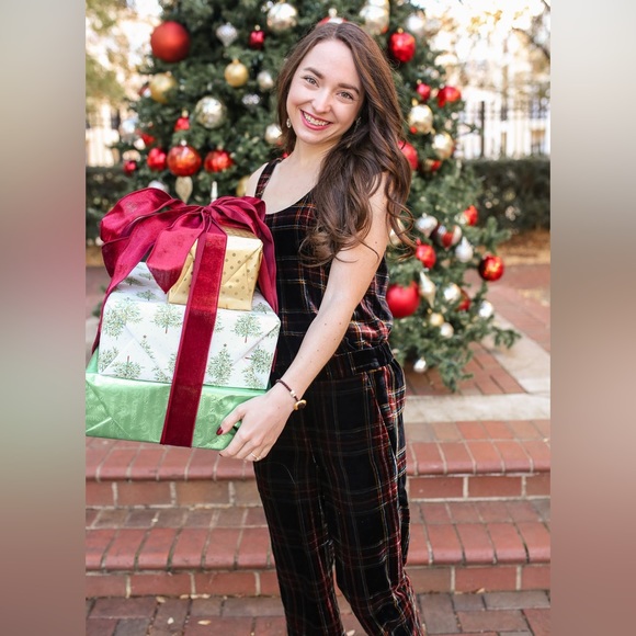 Jcrew Stewart Plaid Velvet Pants sz 00 Holiday Christmas Fall Career - Picture 9 of 11